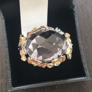 Sima K Gemstone .925 sterling silver Amethyst flower 🌸 motif ring